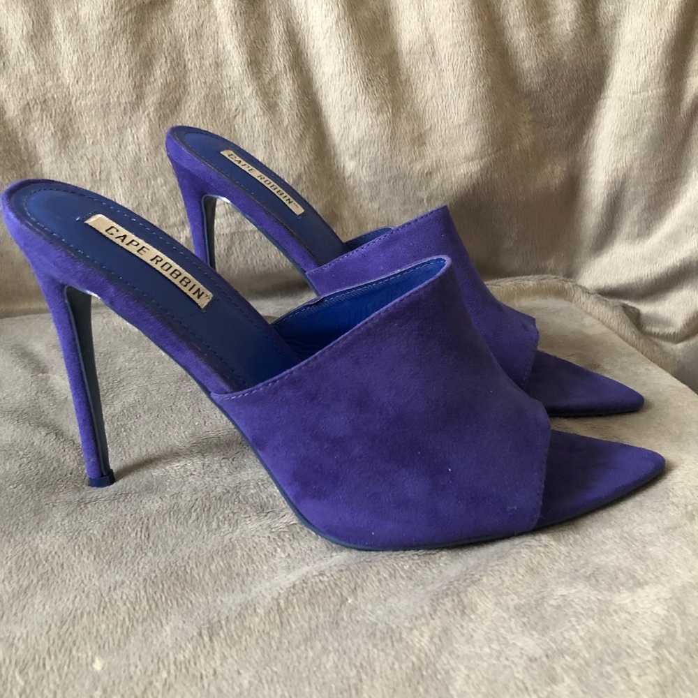 Cobalt Blue pointy toe mules